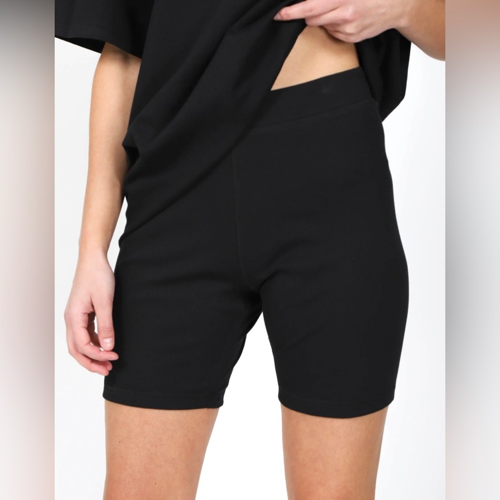 SOLD Brunette The Label The Biker Short in Black